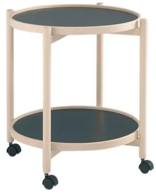Thomsen Furniture James trolley table - beech/melamine - natural beech - Ø50 cm
