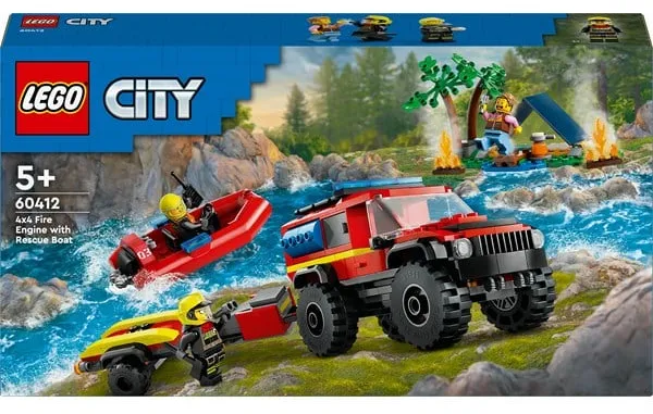 LEGO City 60412 4x4 Fire Truck with Rescue Boat