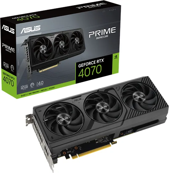 ASUS GeForce RTX 4070 Prime - 12GB GDDR6X RAM - Graphics Card