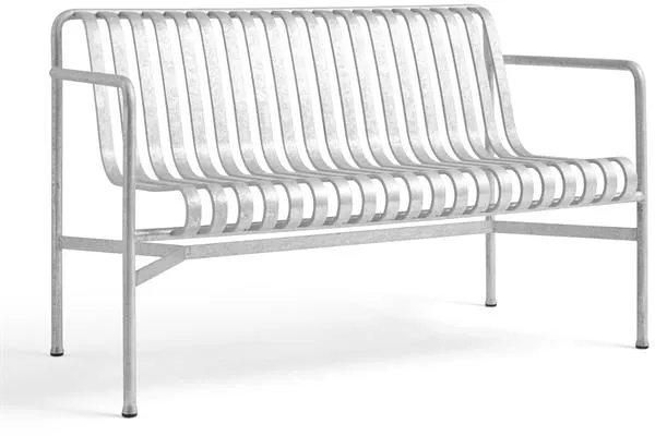 HAY Palissade Dining Bench with Armrests Hot-Dip Galvanised Steel