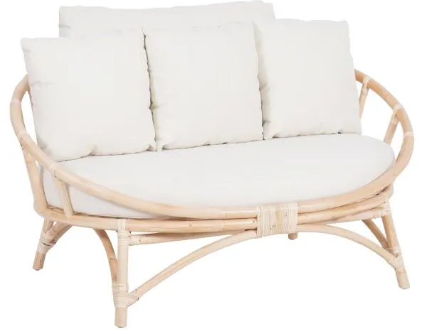 Muscat 2 seater lounge sofa white 127x102x70cm