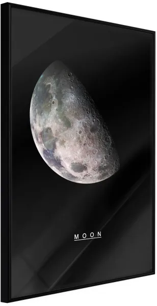 ARTGEIST Poster with Frame - The Solar System: Moon Gold with Passepartout 20x30
