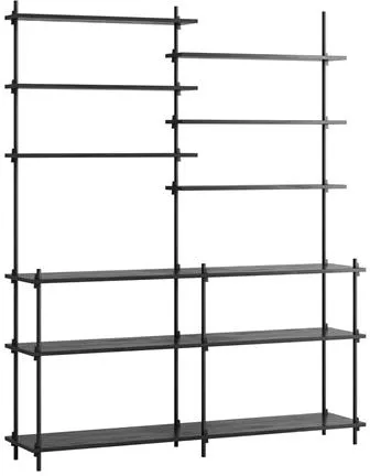 MOEBE S.200.2.D Black/black Shelving System