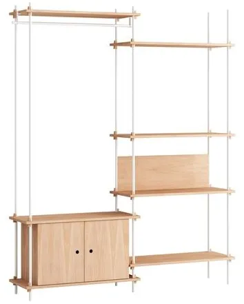 MOEBE S.200.2.G Oak/White Shelving System