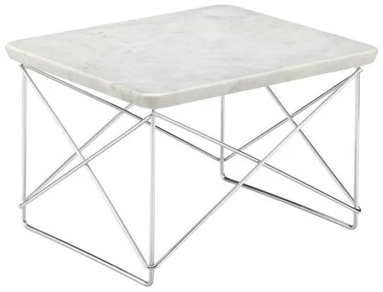 Vitra Occasional LTR Bedside Table Light Marble/Chrome
