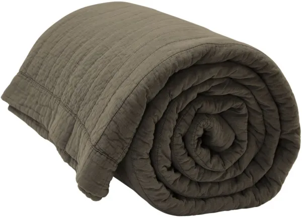 Magnhild, Quilted bedspread, bark, 280x280 cm