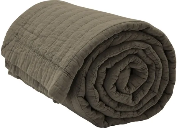 Magnhild, Quilted bedspread, bark, 160x280 cm