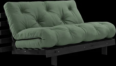 Karup Design Roots Sofa Bed With Roots Mattress 140x200 Olive Green/Black Lacquered