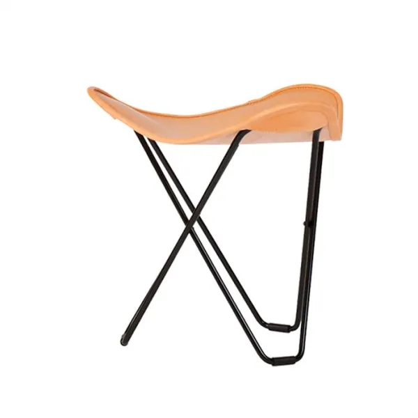 Cuero Pampa Flying Goose Stool - Black frame - Nature